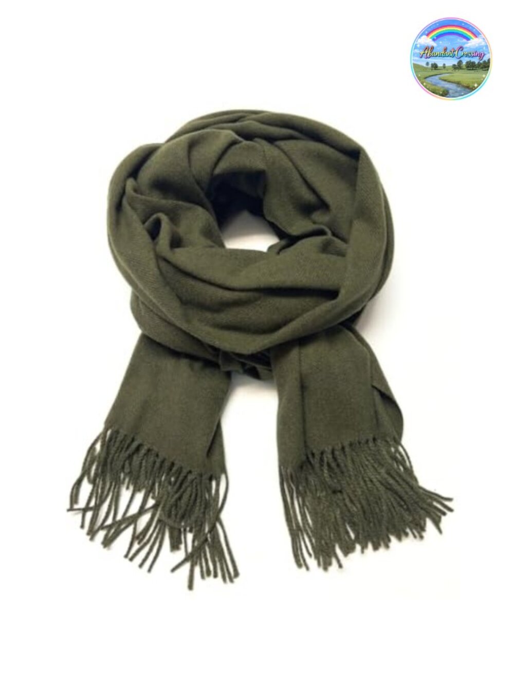 Large Wool Blend Scarf Fringe Shawl Wrap Cold Weather 74x27